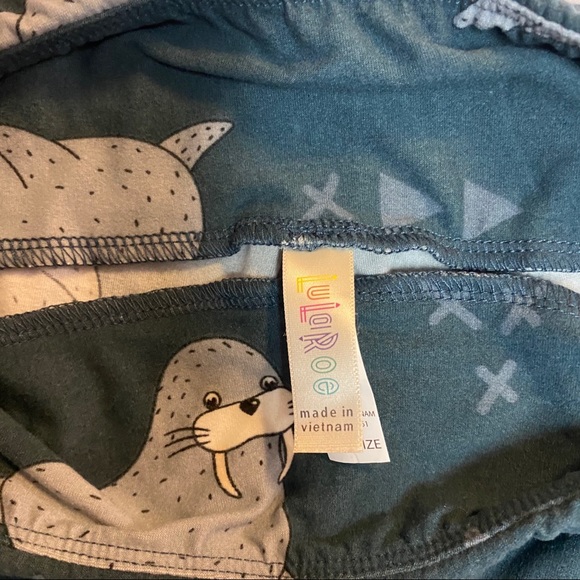 NEW Lularoe OS Walrus Blue Print Leggings - Picture 3 of 3